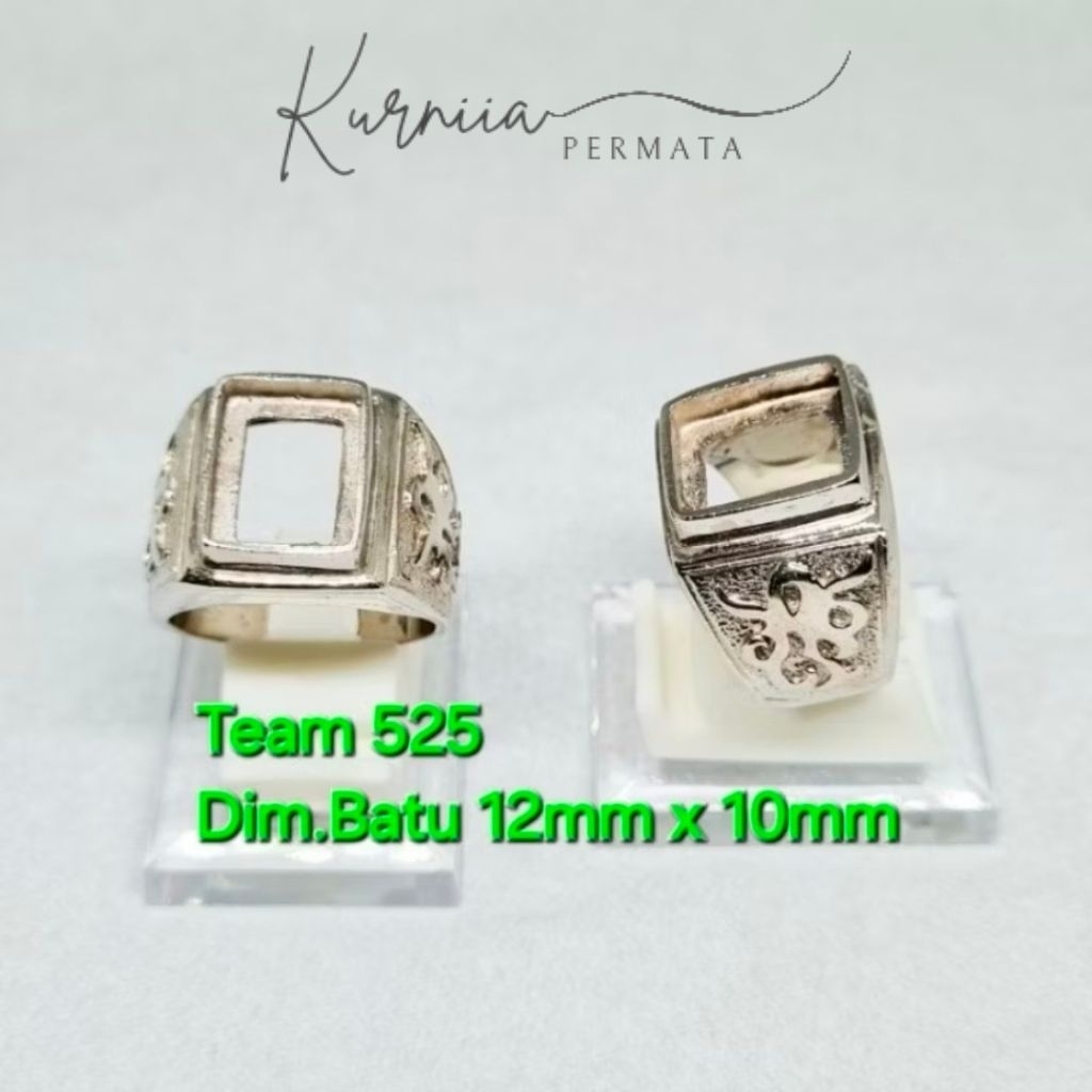 Ring Emban Alpaka Super Dim 12x10 Tanam Polos KOTAK / Pengikat Ring Cincin Batu Akik Eceran