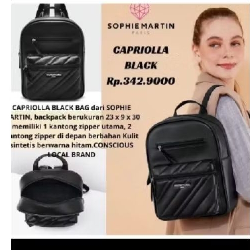 Tas capriolla hitam sophie martin