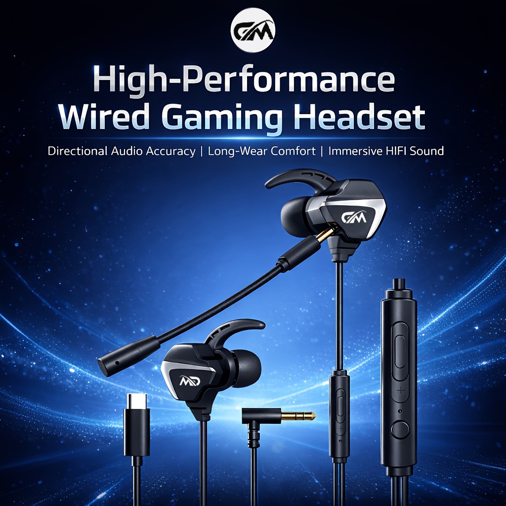 Headset Gaming Gaming Berkabel dengan Mikrofon Ponsel Desktop Notebook PUBG