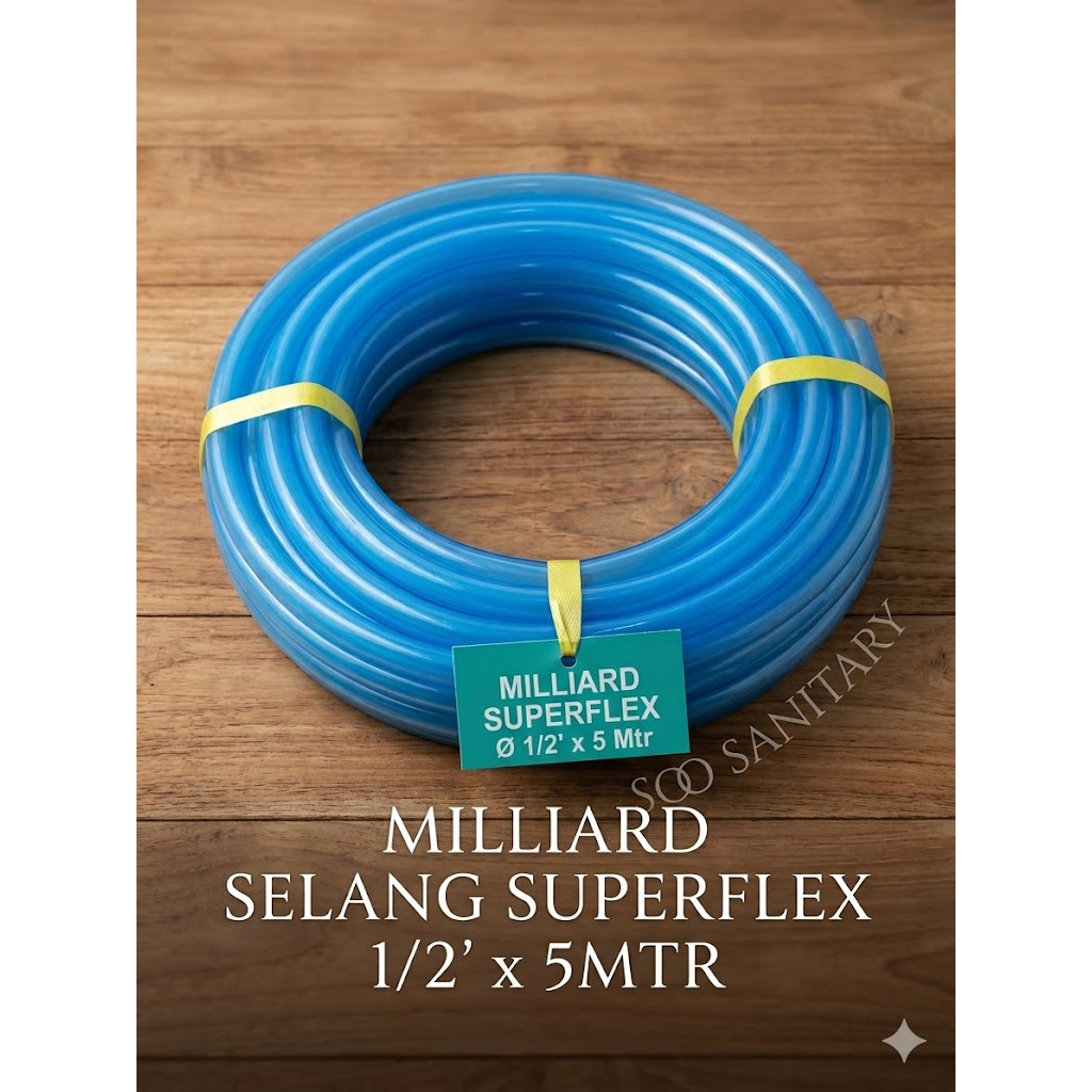 Selang Air 1/2" Metalik Milliard 5 Meter - Superflex Tebal