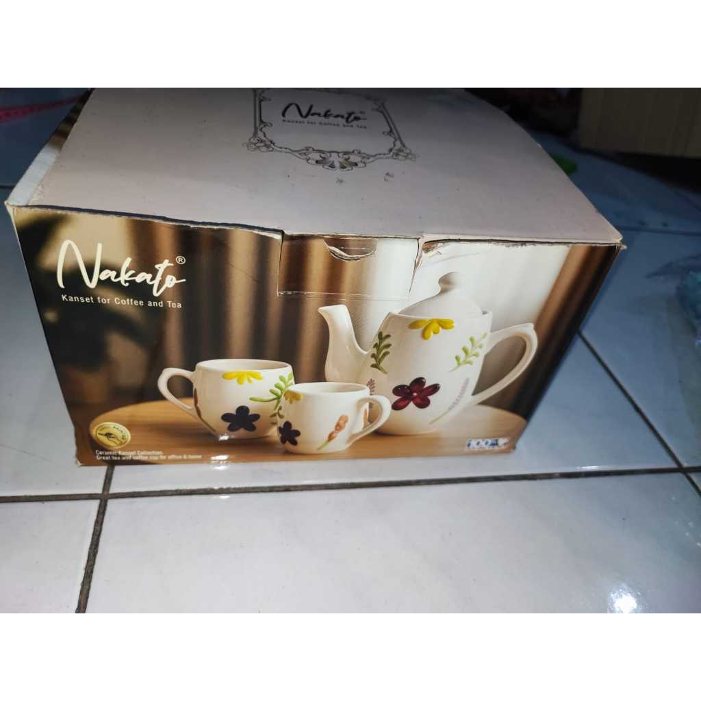 CANGKIR TEH SET KERAMIK MOTIF BUNGA/TEA POT KERAMIK /TEKO MINI TEH KOPI KERAMIK /CANGKIR SET MINI UN