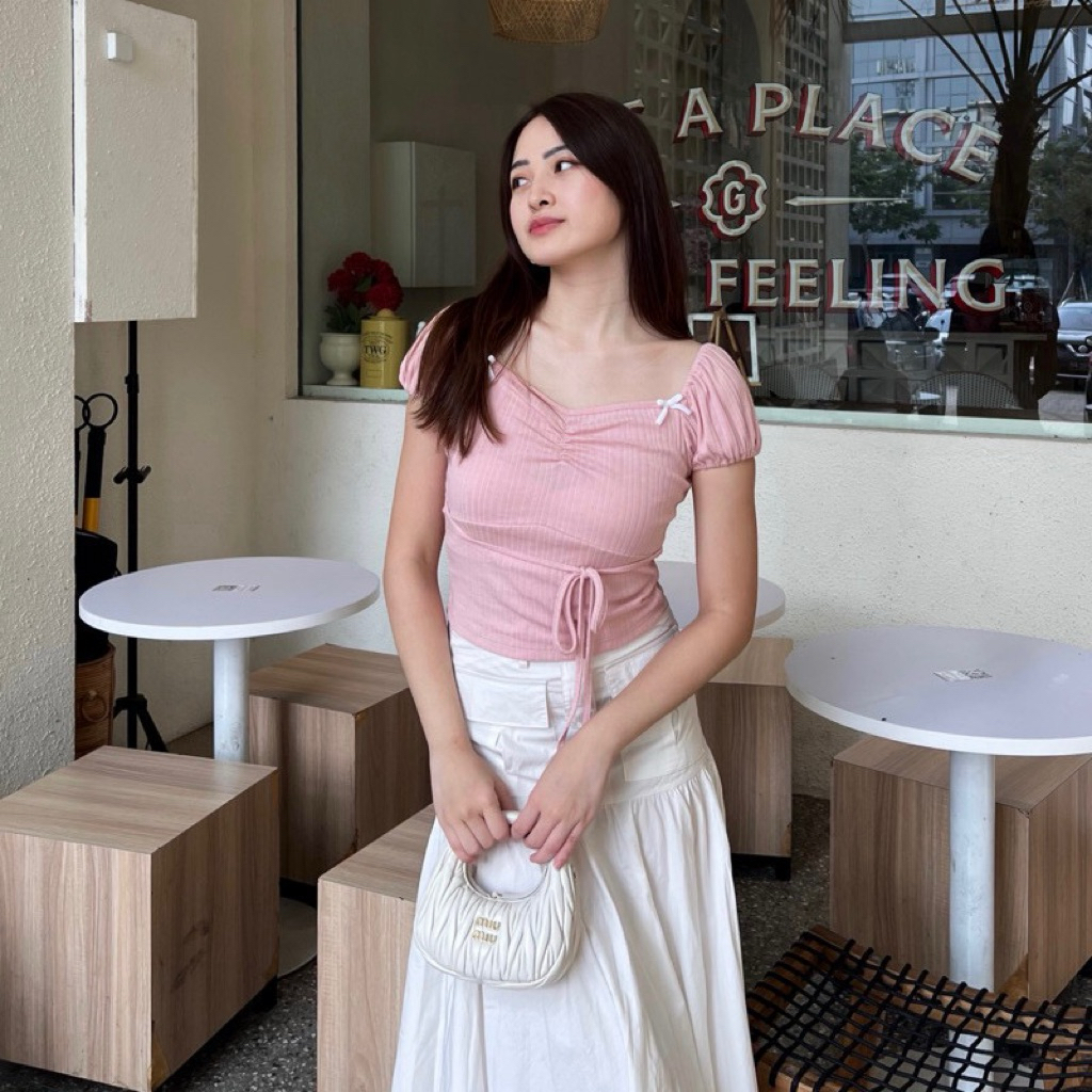 Preloved Odette Sabrina Top Rose Size S Aesthete yourlife