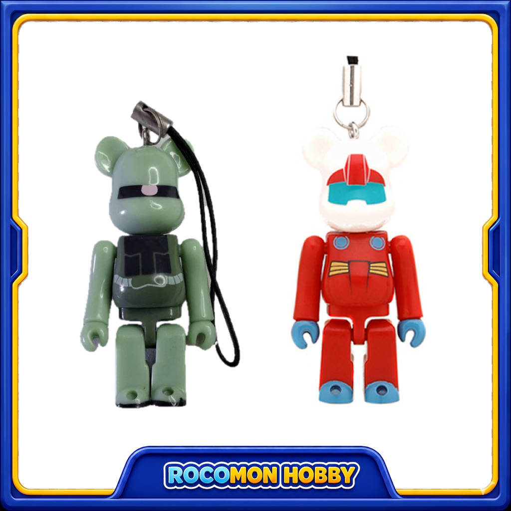 Set Gantungan Kunci Strap Figure Bearbrick x Gundam Pepsi NEX Japan Original - RX-77-2 Guncannon & M