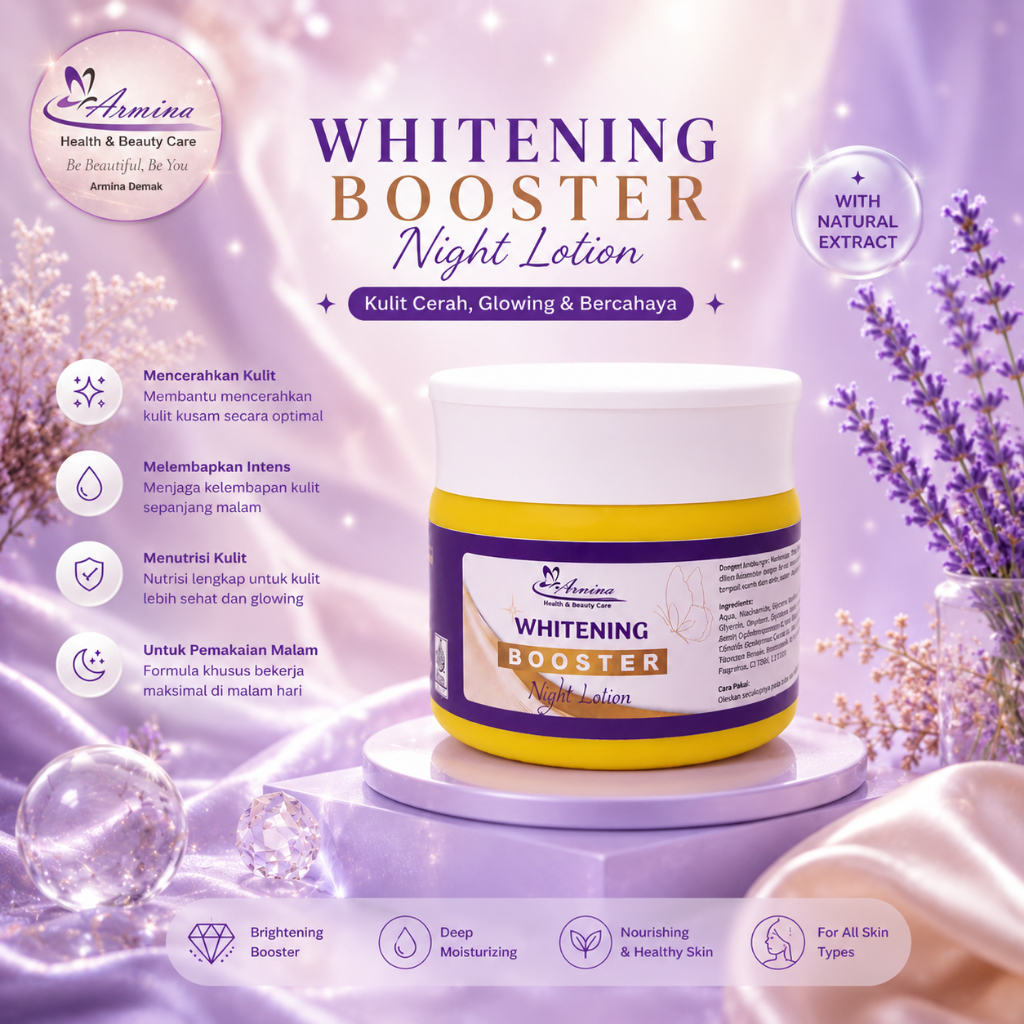 Armina Whitening Body Booster Night Lotion HB Malam Dosting Mencerahkan Melembabkan Kulit Glowing Ma