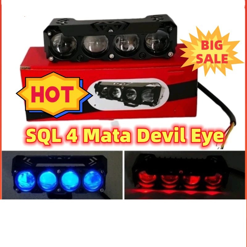 2pcs Lampu Tembak LED Laser D2 D3 Transformer 4 Mata Lampu Tembak SQL Mini Driving Lampu Tembak Lase