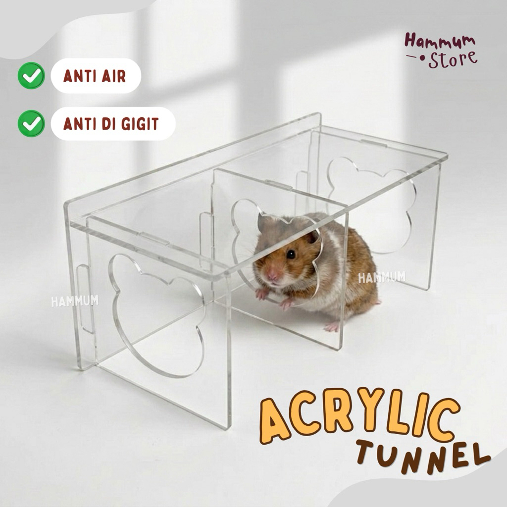 Tunnel Hamster Akrilik | Terowongan Hamster Underground | Platform Akrilik Hamster