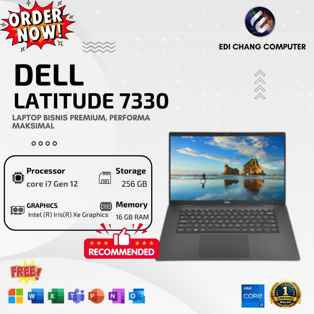 DELL LATITUDE 7330 | CORE I7 GEN 12 | RAM 16GB SSD 256GB| FHD