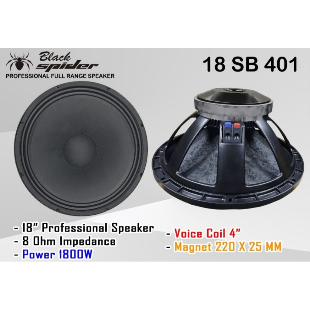 SPEAKER COMPONENT BLACK SPIDER 18 SB 401 KOMPONENT SPEAKER 18SB401