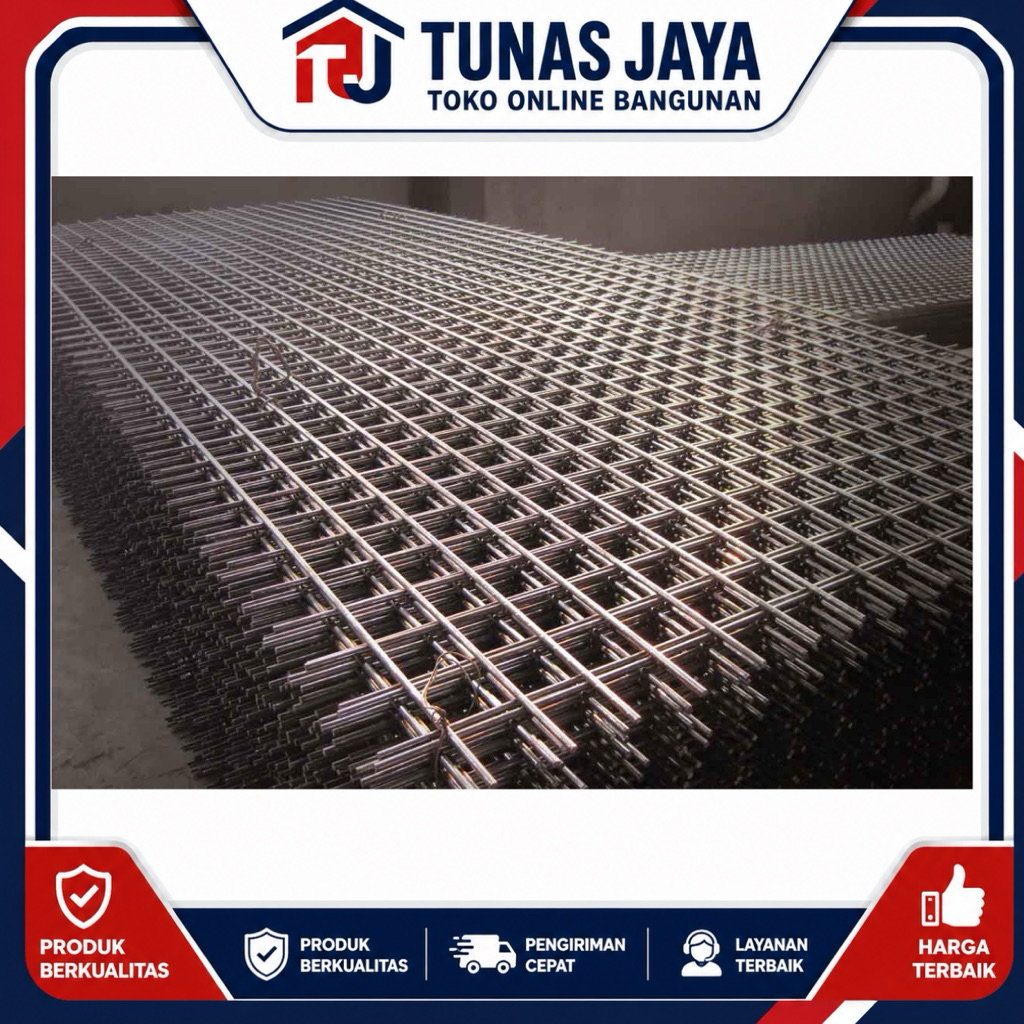 wiremesh SNI M6 M8 M10 - besi cor alas dak beton berbagai ukuran