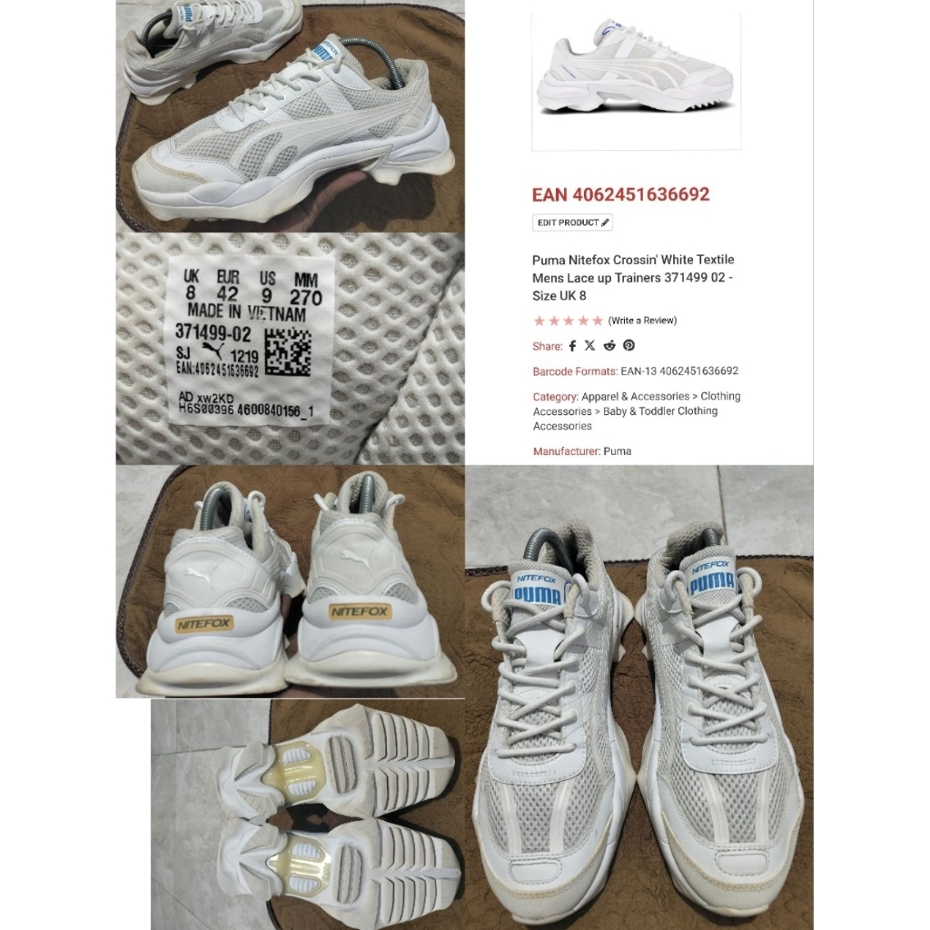 Sepatu Second Original Puma Nitefox Size 42