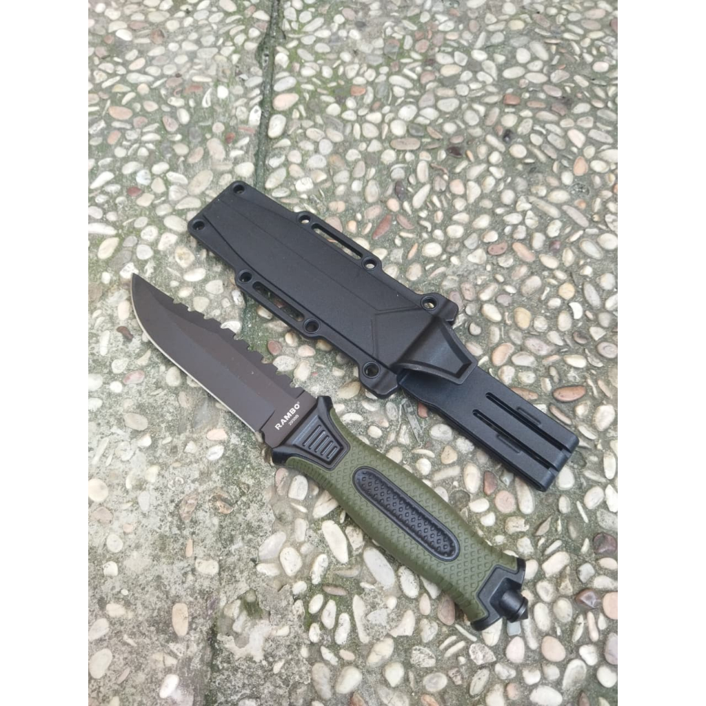 Pisau Survival Rambo 2938B Outdoor Bushcraft Import