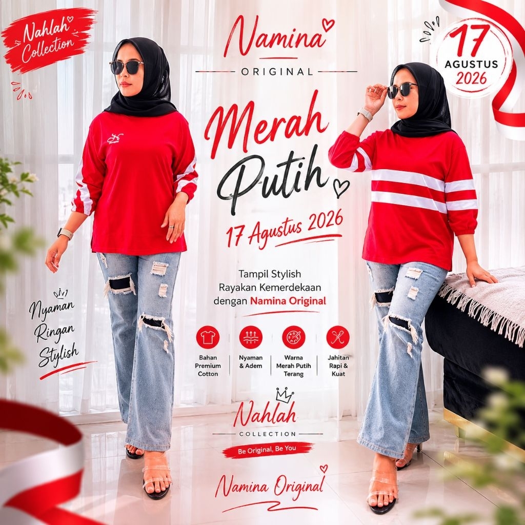 Namina Original Kaos Namina Original Baju Namina Original Kaos wanita 17 agustus Baju wanita 17 agus