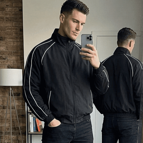 Jaket Tracktop Strip Menyala