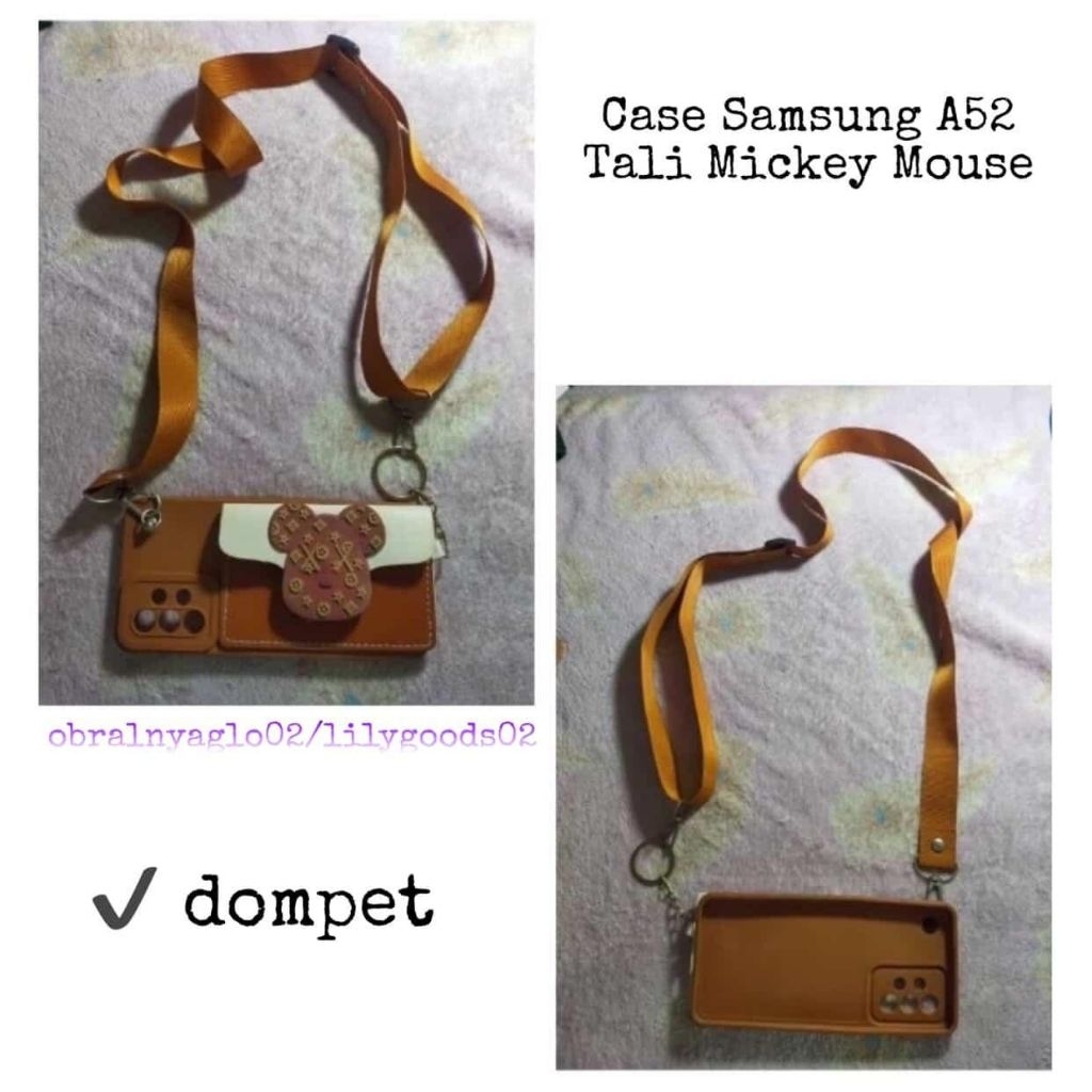 Case Samsung A52, Bertali dan Berdompet, Mickey Mouse
