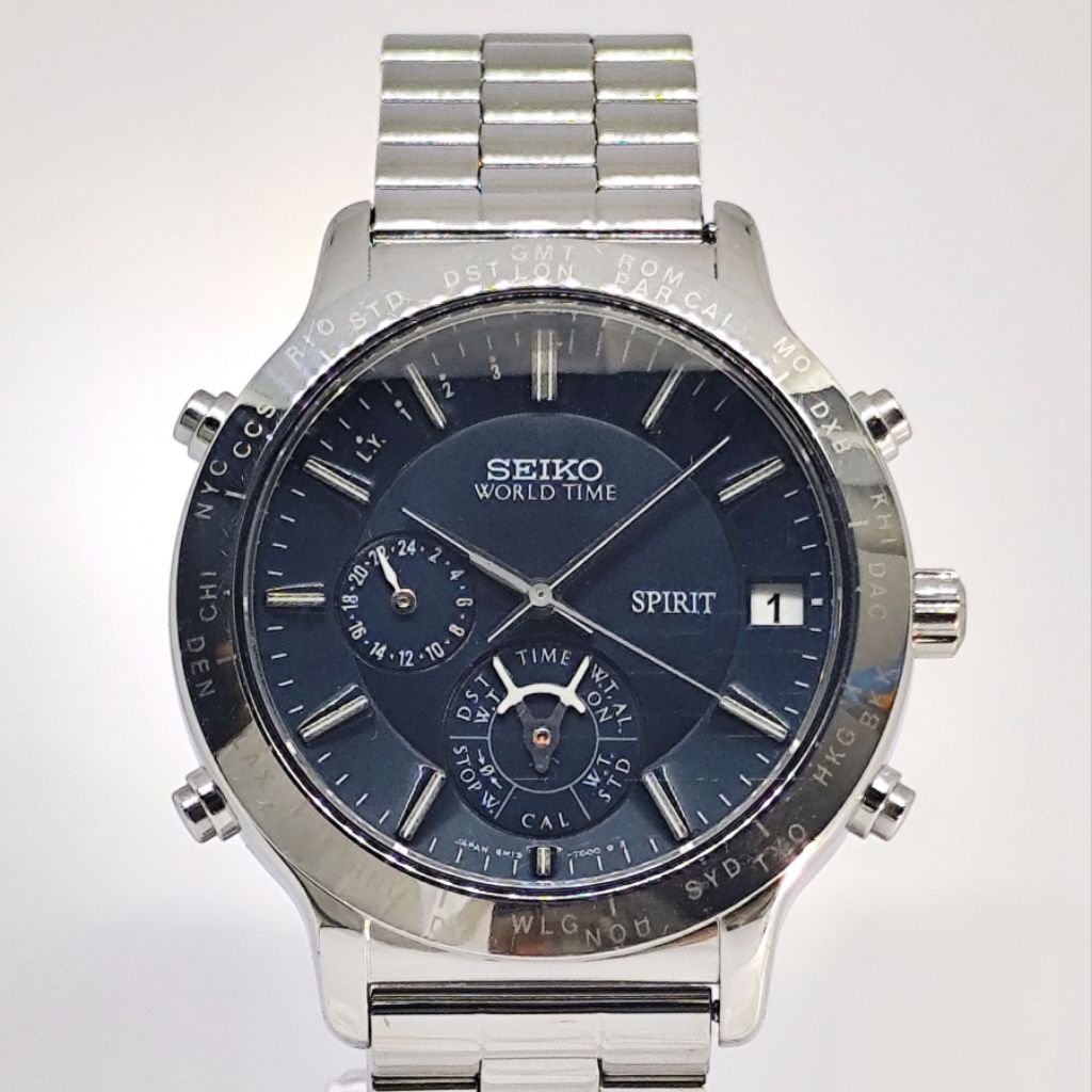 Jam Tangan Seiko Spirit Dancing Hands World Time Original Second