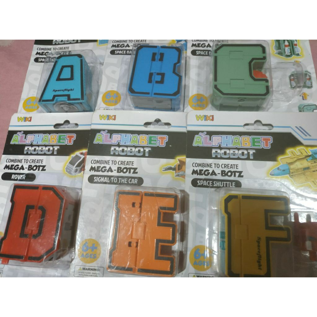wiki huruf alphabet seri transportasi. 1 set bisa jadi robot isi 6 pcs. A sampai F