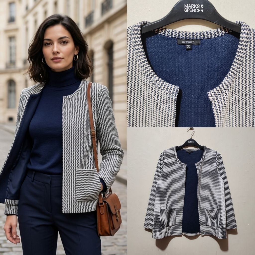 HARDWARE houndstooth blazer houndstooth outer houndstooth outerwear houndstooth cardigan houndstooth