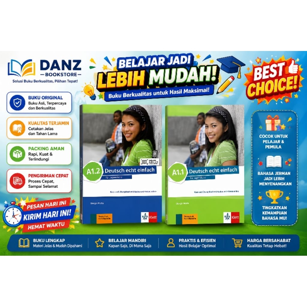 Buku Deutsch Echt Einfach A1.1, A1.2 Full Set