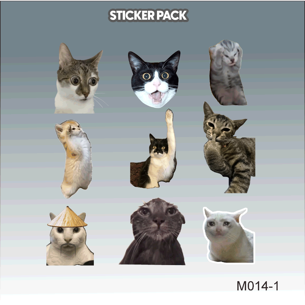 Sticker Pack Kucing Lucu Viral - Stiker Meme Kucing Aesthetic untuk HP & Laptop