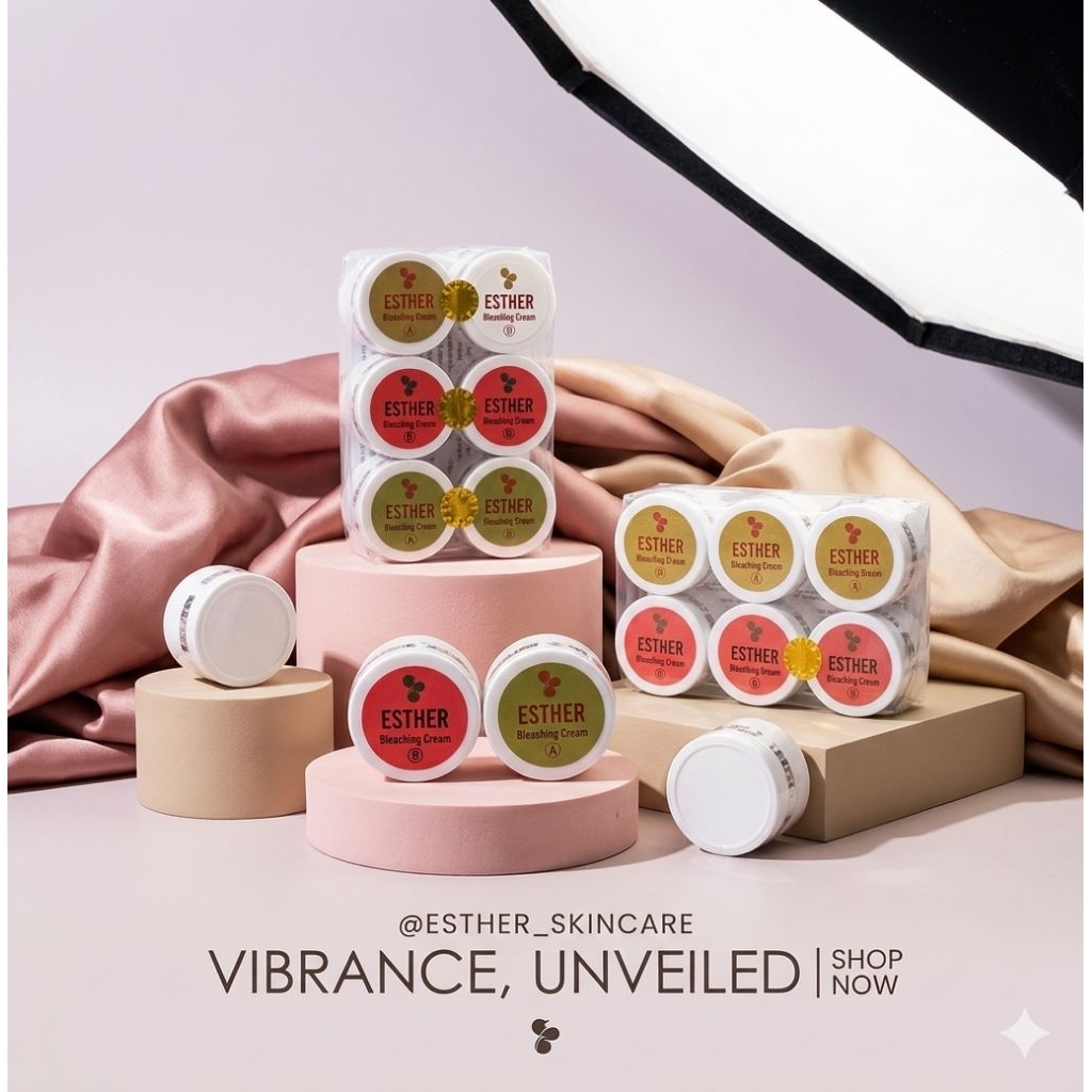Paket Hemat 6 Set Esther Bleaching Cream - Original Glowing & Mencerahkan,Esther Bleaching Cream Isi