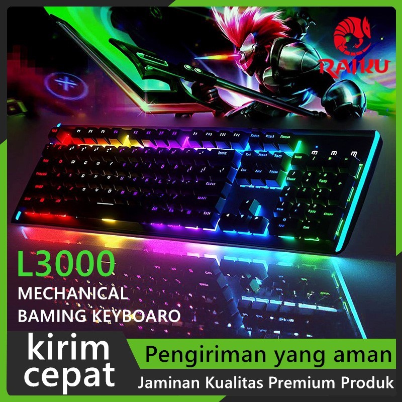 RAIKU keyboard Game Kompetitif Pro mekanikal Rasa sentuhan USB wired keyboard Mekanis GX 3 Mode untu
