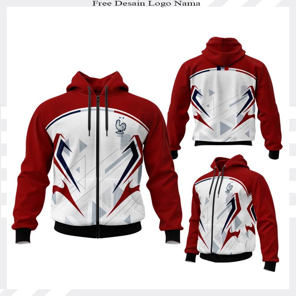 Jaket Hoodie Fantasy Prancis Fullprint Terbaru Jaket Contingent Prancis Merah Putih Keren