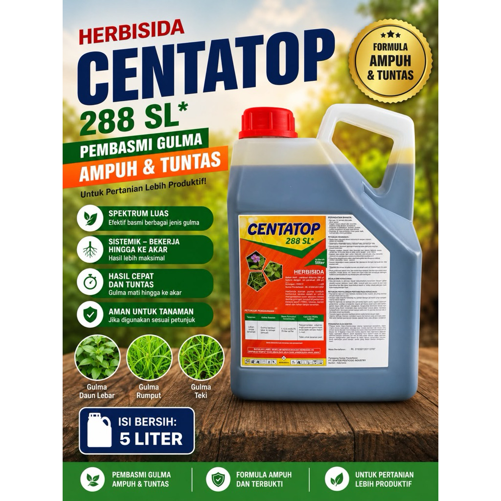 Herbisida Centatop 288sl - Herbisida Kontak Mengendalikan Gulma Rumput