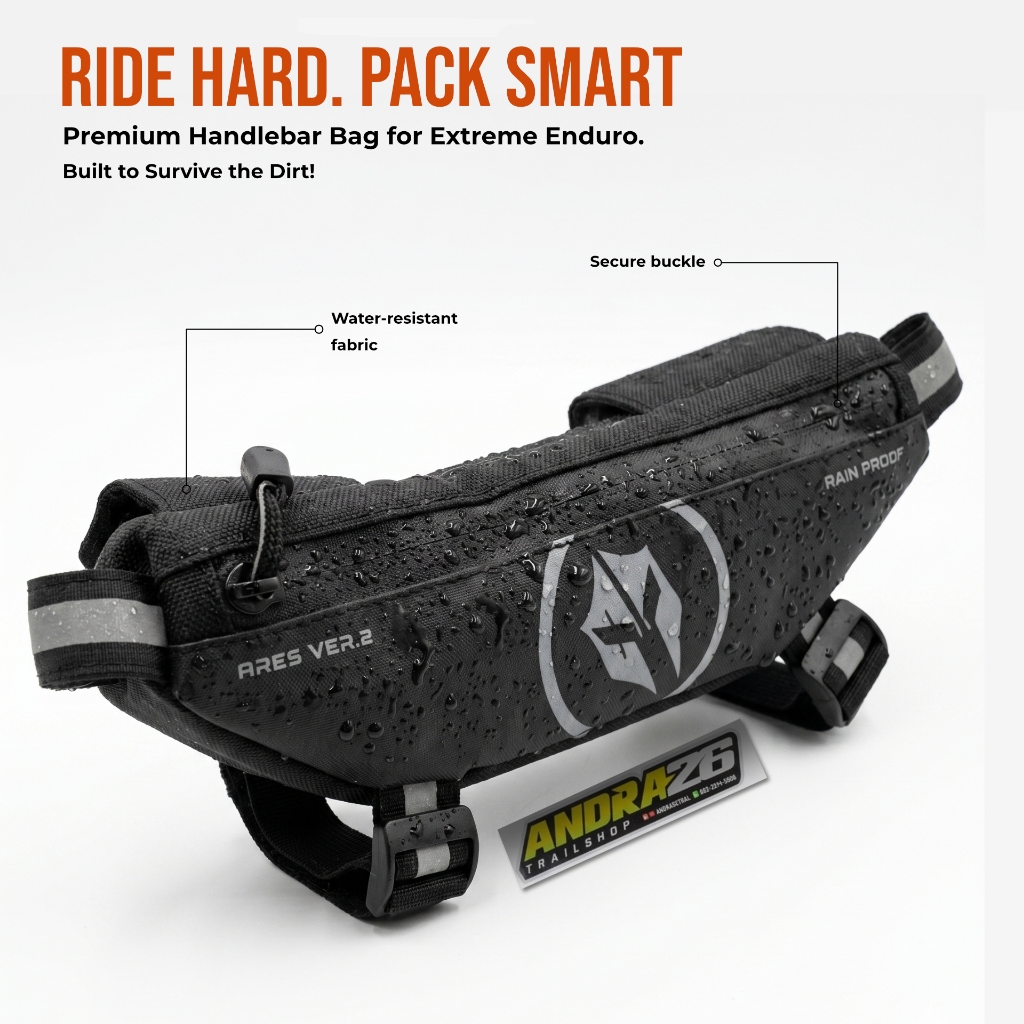 TAS STANG TRAIL ARES Premium Barpad Bag Enduro Cross Universal KLX CRF KTM WR155 Anti Air
