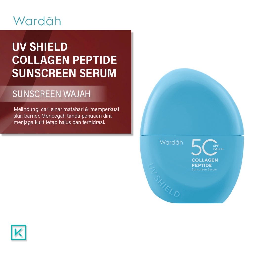 Wardah UV Shield Collagen Peptide Sunscreen Serum SPF 50 PA++++ 30ml  Sunblok Wardah Aqua Fresh