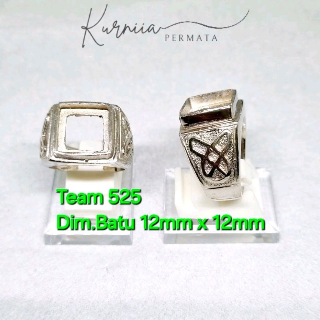 Ring Emban Alpaka Super Dim 12x12 Tanam Polos KOTAK / Pengikat Ring Cincin Batu Akik Eceran