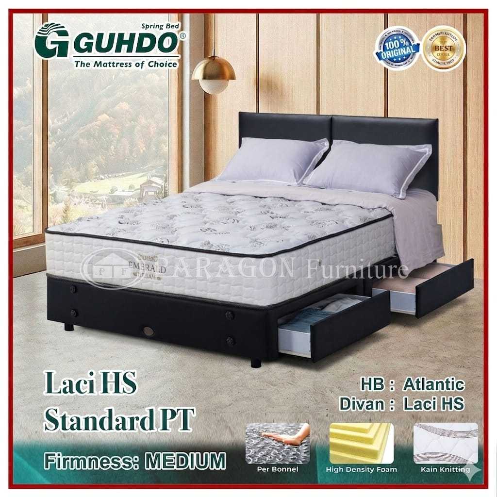 Guhdo Spring bed Emerald Spinal Spring Divan Laci Drawer HS, HB Atlantic 090 100 120 140 160 180 200