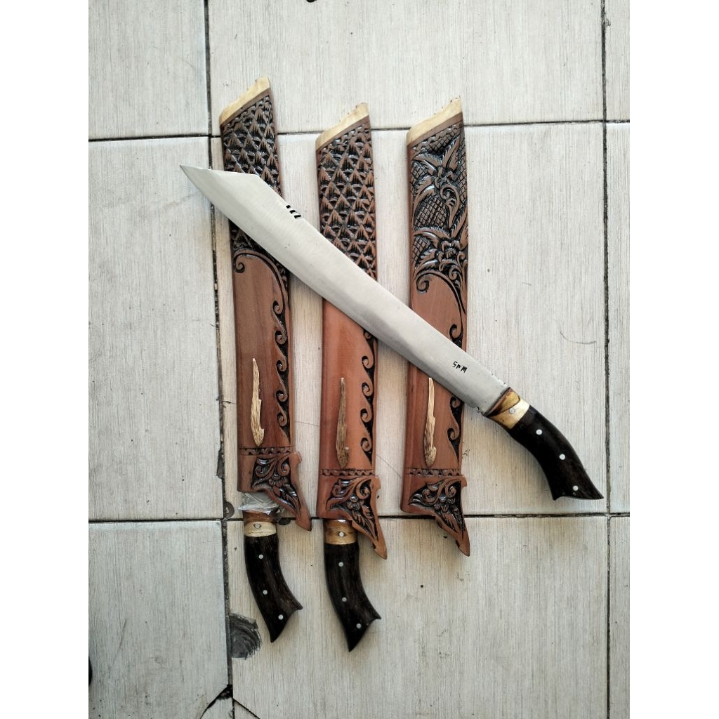 Bedog Patimura Ukir 40cm Baja Premium ( Sudah Di Pin Dan Full Tang )