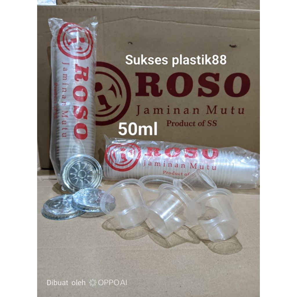 Harga perdus Cup Jelly Agar Puding 50ml 65ml 130ml + Tutup Isi 2000set / Cup Plastik Puding