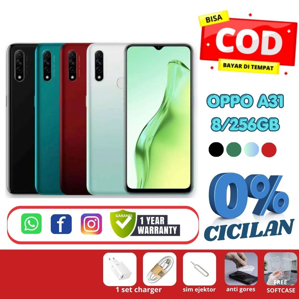 Smartphone OPPO A31 RAM 8/256 GB - Kamera Triple, Baterai Tahan Lama, Desain Elegan