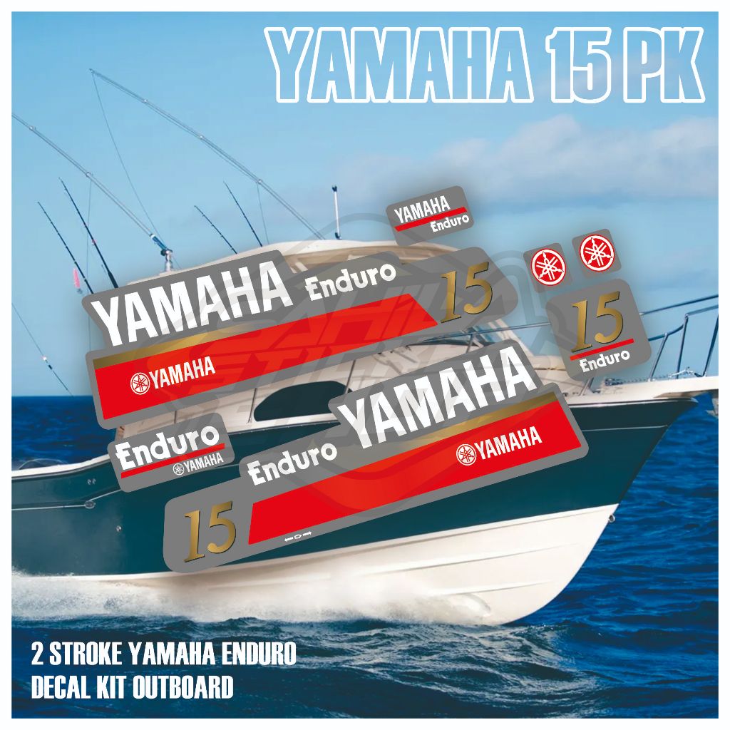 STICKER STIKER MESIN TEMPEL YAMAHA ENDURO 15PK - YAMAHA 15 PK