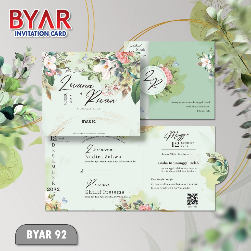 Blangko Undangan Kosong Terbaru BYAR 92 Motif Elegan