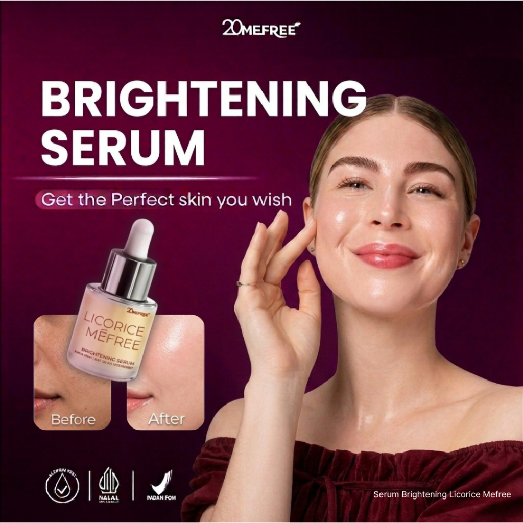Serum Brightening | 20Mefree Licorice Mencerahkan Kulit Samarkan Noda Gelap dan Bintik Hitam