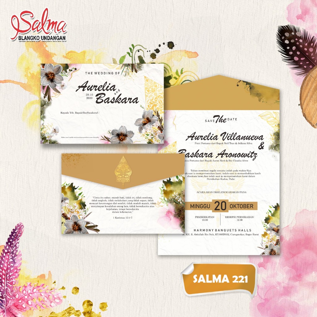 Blangko Undangan Kosong Terbaru SALMA 221 Motif Elegan