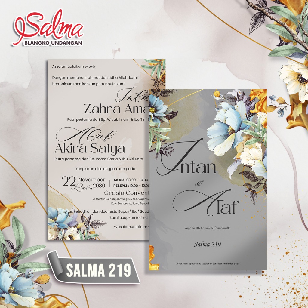 Blangko Undangan Kosong Terbaru SALMA 219 Motif Elegan