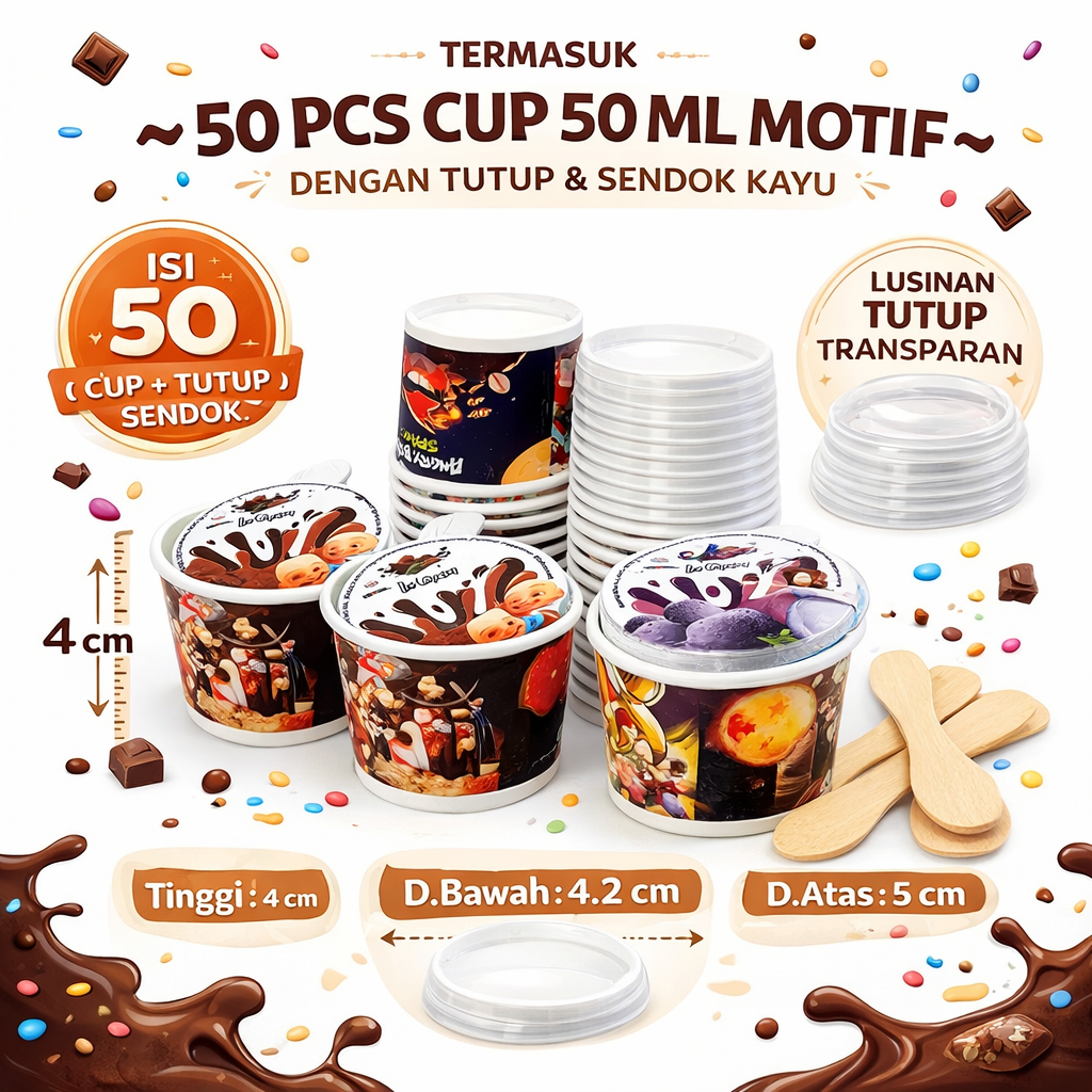 cup kertas ,cup kertas aiskrim , cup kertas es krim 50ml,Cup Ice Cream Harga,Tempat Jual Cup Es Krim