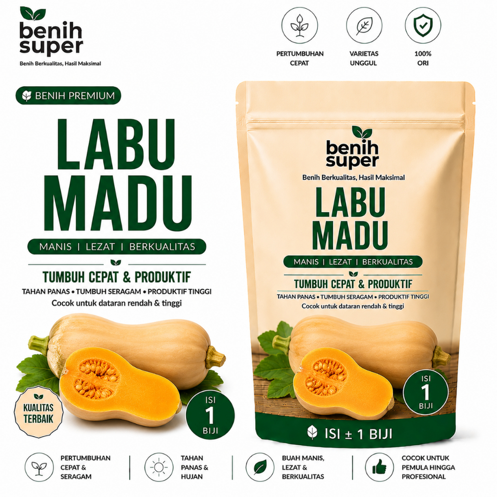 Bneih super 1 Biji - Benih labu madu manis - Bibit Labu - Benih Labu Bibit Buah Buahan Benih Seribu 