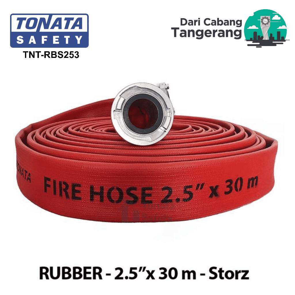 Fire Hose Rubber Storz Tonata 2.5" x 30 m / Selang Pemadam Kebakaran 30 Meter / Selang Fire Hose Rub
