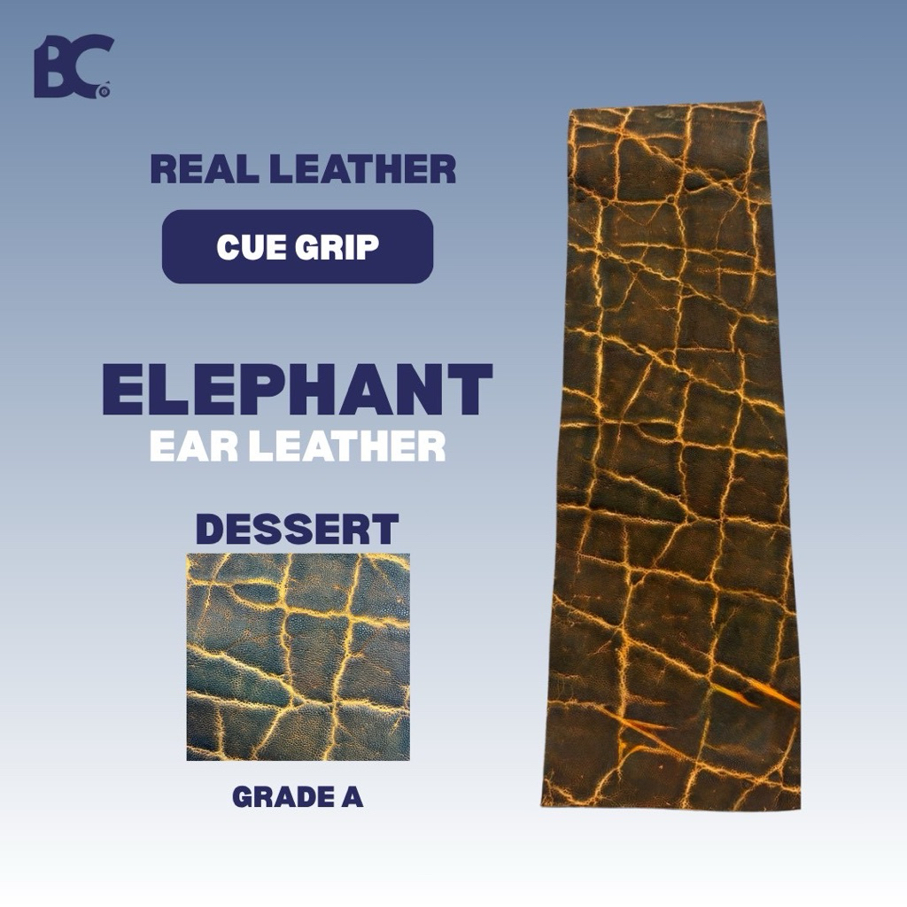 Real Elephant Ear - Grip Kulit Gajah - Cue Grip - Grip Stick Billiard Premium - Kulit Grip Stick Bil