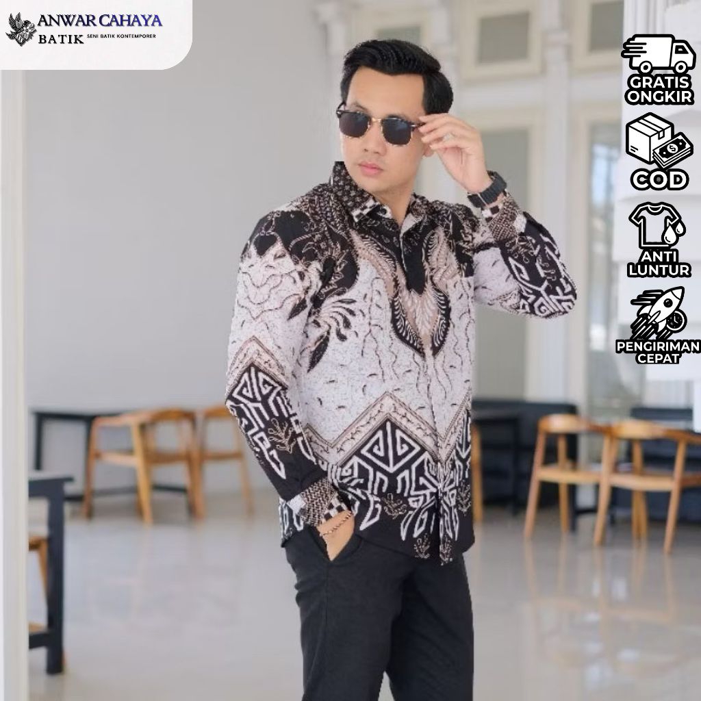 ANWAR CAHAYA BATIK – Kemeja Batik Pria Elegan Motif Arjunawa  Lengan Panjang Premium