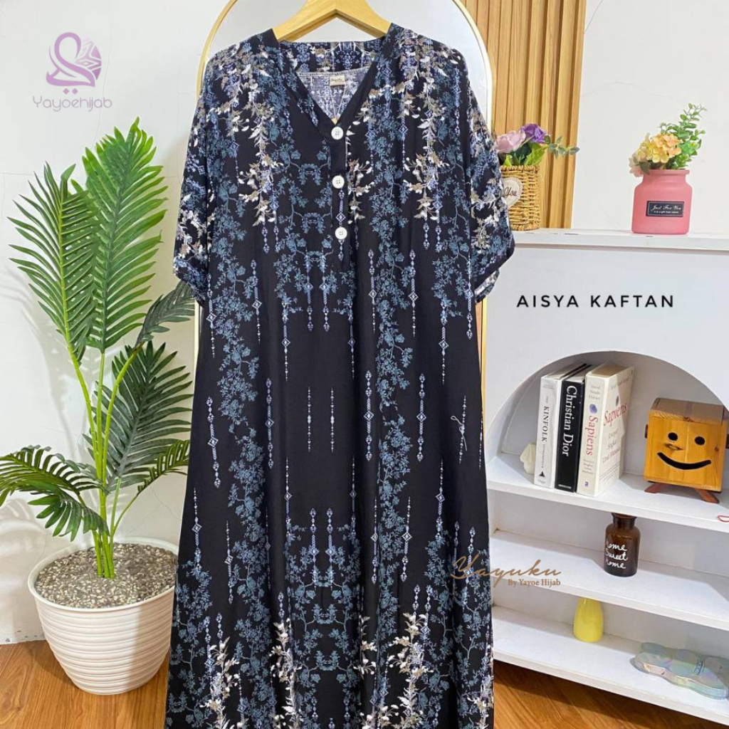 Aisya Kaftan Busui Friendly Adem Stylish Kekinian Mewah By Yayoe Hijab