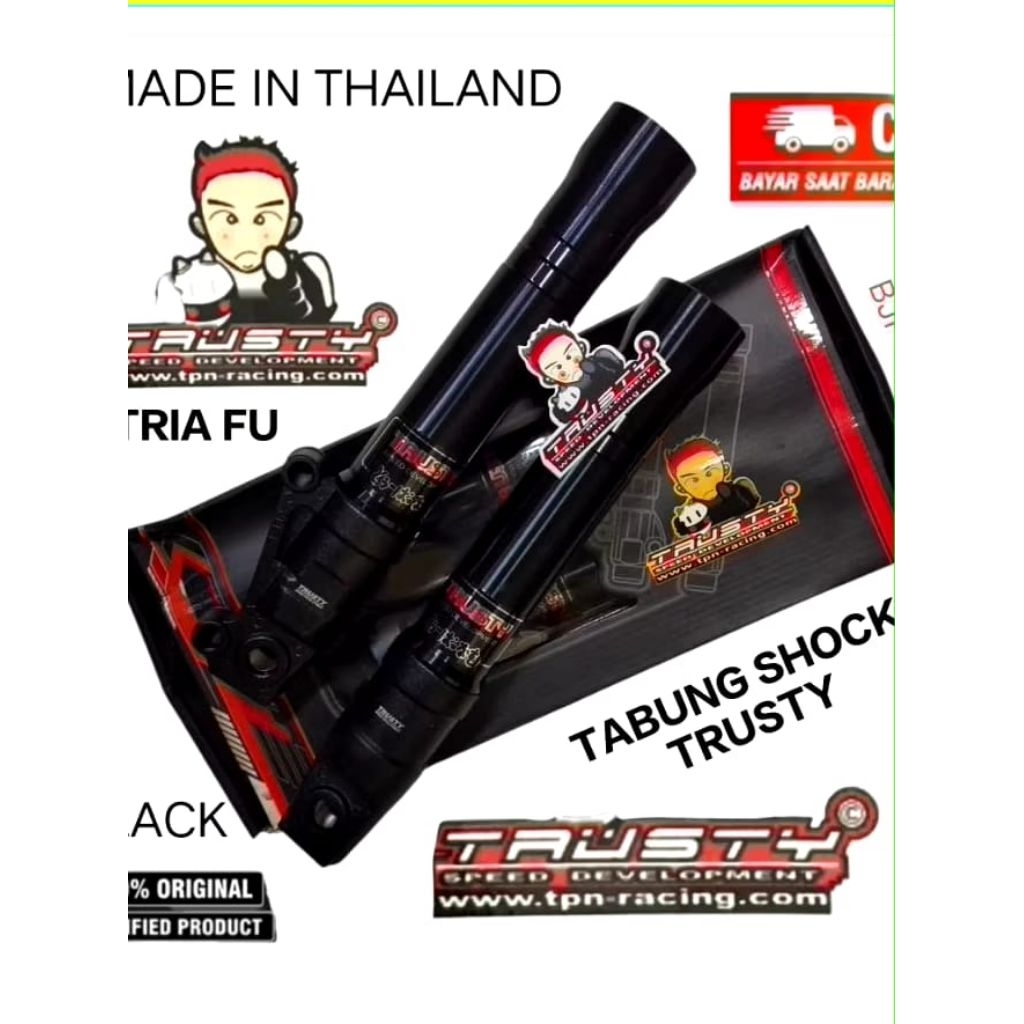 Tabung shock depan Trusty Satria Fu terdapat pilihan warna