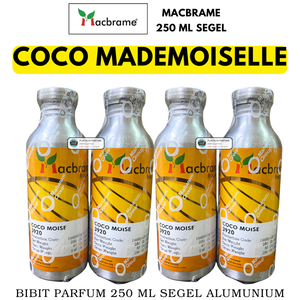 MACBRAME Bibit Parfum COCO MOISE ( 250 ML SEGEL Alumunium ) MADEMOISELLE