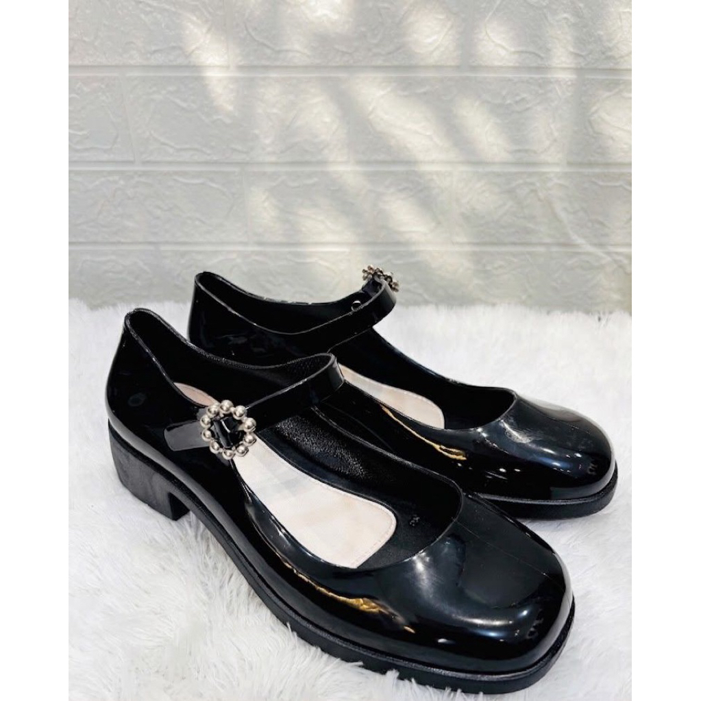 Sepatu Pantofel Wanita Glossy - Sepatu Oxford Korea Pantofel Wanita