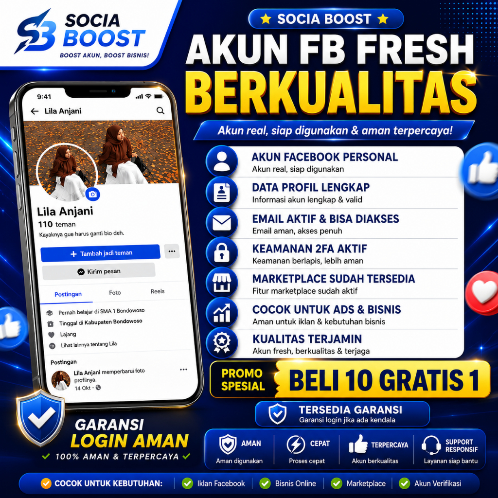 Akun FACEBOOK Personal Fresh 2FA ON + Email Akses Siap Pakai