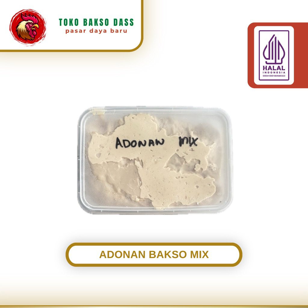 Adonan Bakso Mix Sapi dan Ayam 1kg | Sameday | Halal | Siap Cetak
